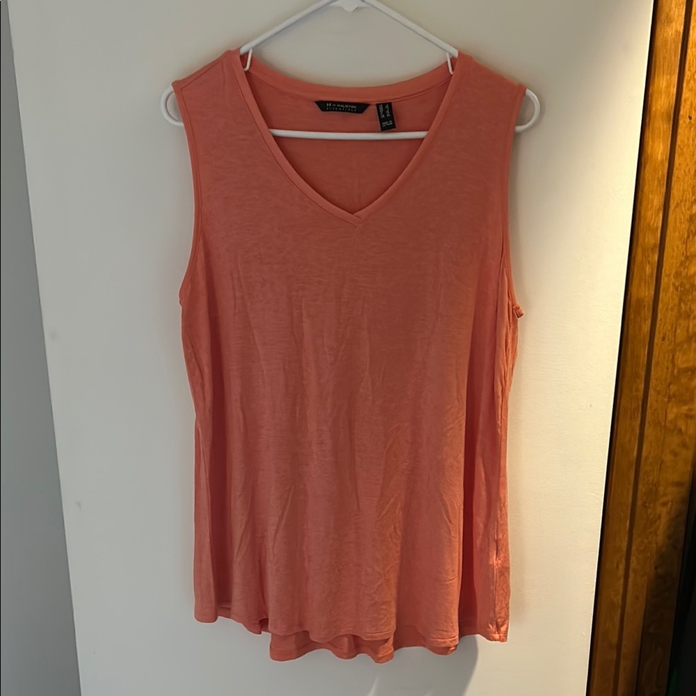 H by Halston Peach Sleeveless Relaxed Tank Top